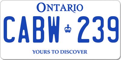 ON license plate CABW239