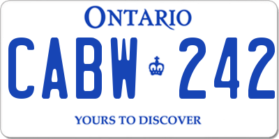 ON license plate CABW242