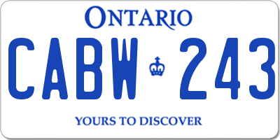 ON license plate CABW243