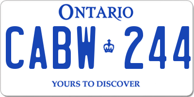 ON license plate CABW244