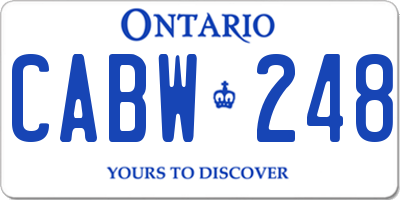 ON license plate CABW248