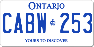 ON license plate CABW253