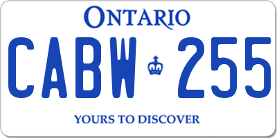 ON license plate CABW255