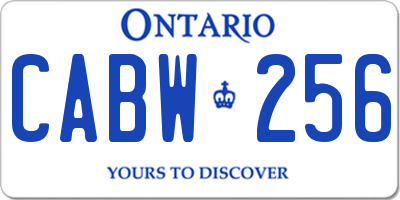 ON license plate CABW256