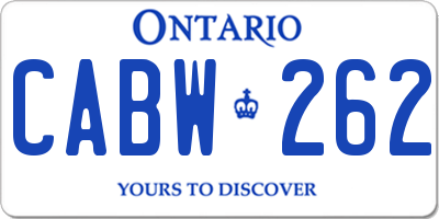 ON license plate CABW262