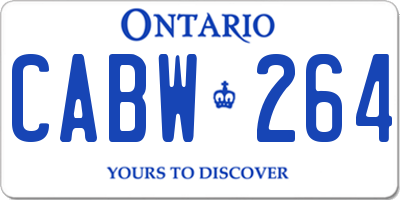 ON license plate CABW264