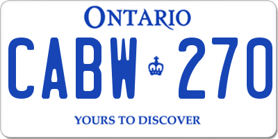 ON license plate CABW270