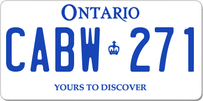 ON license plate CABW271