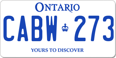 ON license plate CABW273