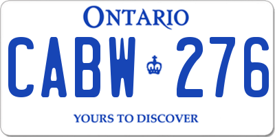 ON license plate CABW276