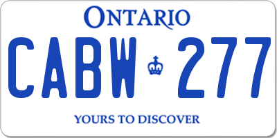 ON license plate CABW277