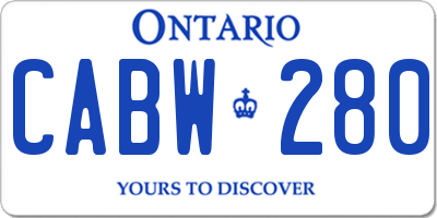 ON license plate CABW280