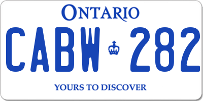 ON license plate CABW282