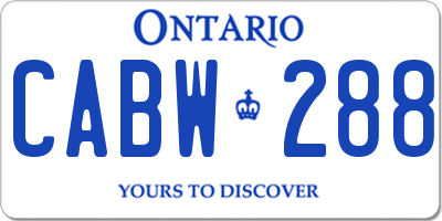 ON license plate CABW288