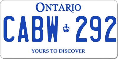 ON license plate CABW292