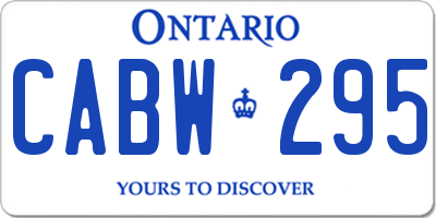 ON license plate CABW295