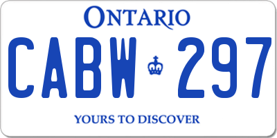 ON license plate CABW297