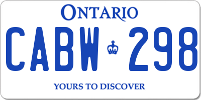 ON license plate CABW298