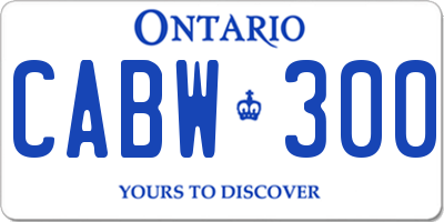 ON license plate CABW300