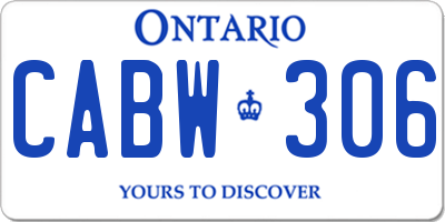 ON license plate CABW306