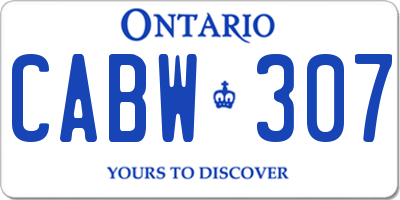 ON license plate CABW307