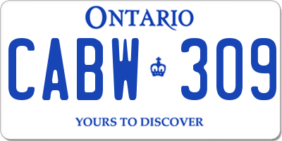 ON license plate CABW309