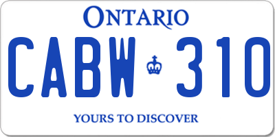 ON license plate CABW310