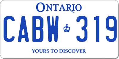 ON license plate CABW319