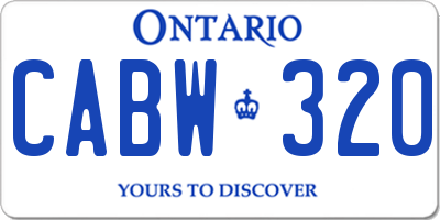 ON license plate CABW320