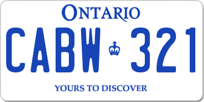 ON license plate CABW321