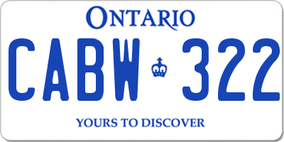 ON license plate CABW322