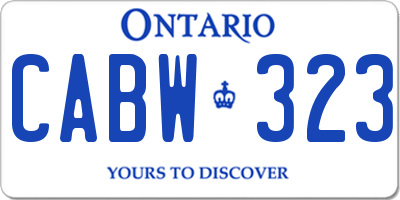 ON license plate CABW323