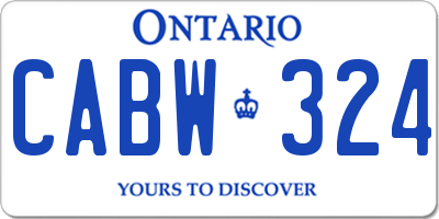 ON license plate CABW324