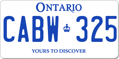 ON license plate CABW325