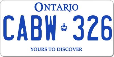 ON license plate CABW326