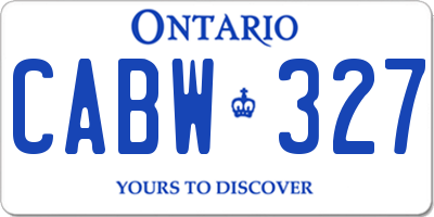 ON license plate CABW327