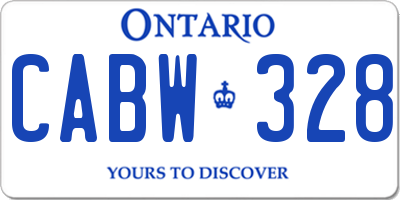 ON license plate CABW328