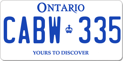 ON license plate CABW335