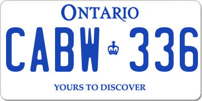 ON license plate CABW336