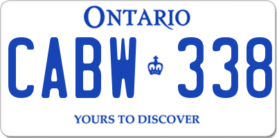 ON license plate CABW338