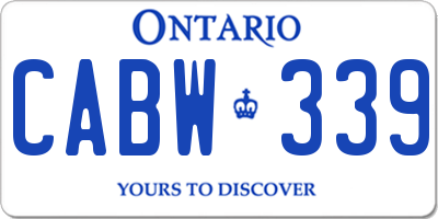 ON license plate CABW339