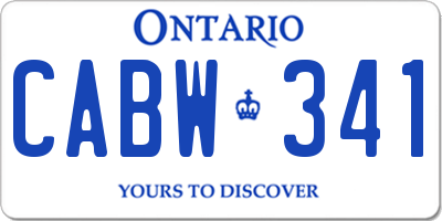 ON license plate CABW341