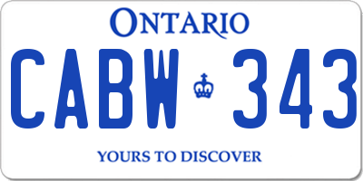 ON license plate CABW343