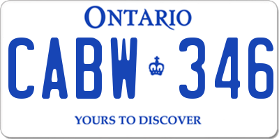 ON license plate CABW346