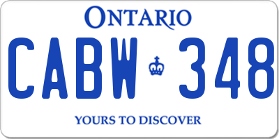 ON license plate CABW348