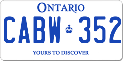 ON license plate CABW352