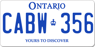 ON license plate CABW356