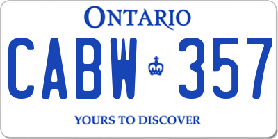 ON license plate CABW357