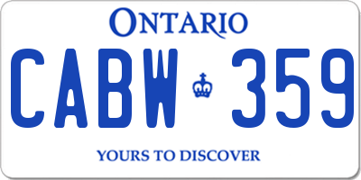 ON license plate CABW359