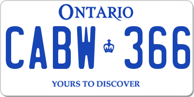 ON license plate CABW366